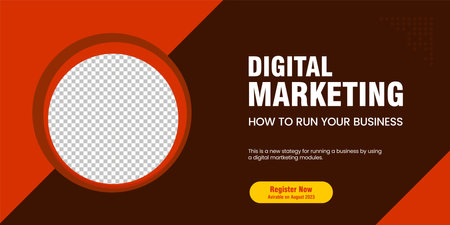 Red and dark abstrac digital marketing agency banner and corporate web banner template in vector, illustration template designのイラスト素材