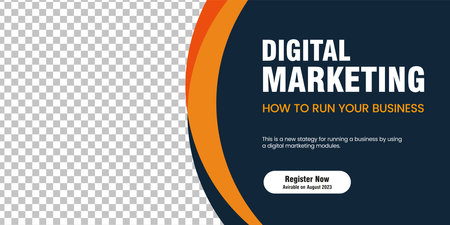 Social Media Cover ads banner, flyer, invitation cardModern banner design web template. A Horizontal header web banner. Orange cover header backgroundのイラスト素材