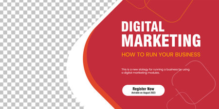 Red abstract banner design for marketing, online element banner and sign templates designのイラスト素材