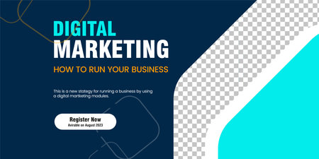 Dark and light blue abstract banner design for marketing, online element banner and sign templates designのイラスト素材