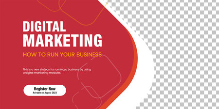 Red abstract banner design for marketing, online element banner and sign templates. Modern business banner template designのイラスト素材