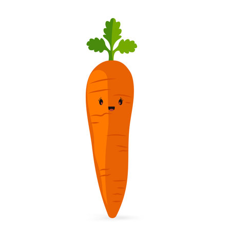Happy and smile carrot carrot vector icon and symbol isolated on white background vector illustrationのイラスト素材