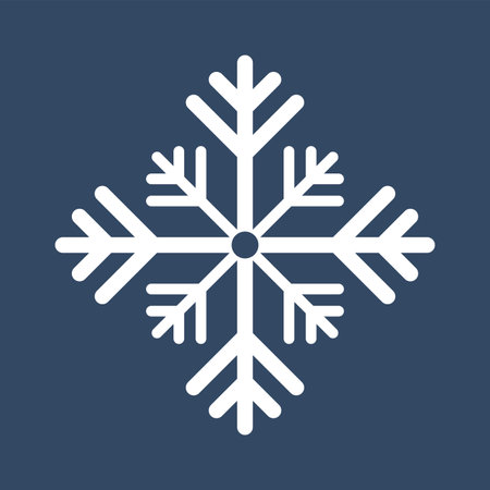 A soft snowflake for sping and winter concept. A white snowflake on isolated dark blue backgroundのイラスト素材
