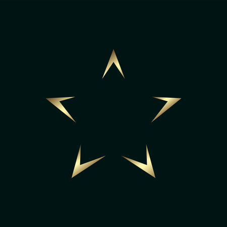 Gold and Luxury stars on dark background with lighting effect and sparkle stars. Luxury design award ceremony concept. Vector illustrationのイラスト素材