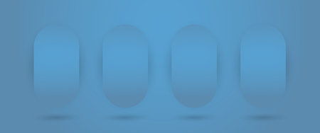 Set of 4 blue Abstract polygons shapes backdrop for cosmetic product. Collection of 4 geometric eleglant blue backgroundのイラスト素材