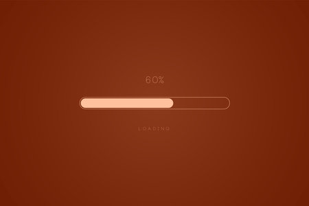 Color trend brown in progress loading bar 60 percent, a loading bar concept design, vector illustrationのイラスト素材