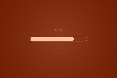 Color trend brown in progress loading bar 80 percent, a loading bar concept design, vector illustrationのイラスト素材