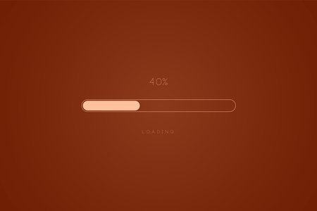 Color trend brown in progress loading bar 40 percent, a loading bar concept design, vector illustrationのイラスト素材