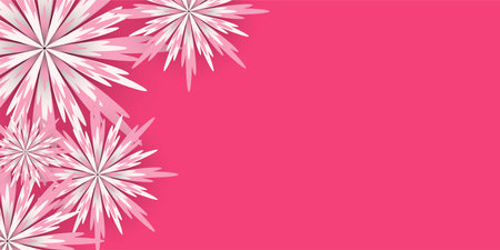 Pink background with flowers. Floral background. Vector illustration for your design.のイラスト素材