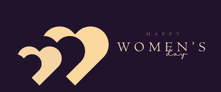 The International Women Day with hearts banner. Hearts shapes for Women Day banner background vector illustration templatesのイラスト素材