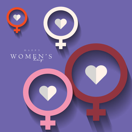 The International Women Day. Women in leadership, woman empowerment, gender equality concepts. Crowd of races and occupation. Vector horizontal bannerのイラスト素材