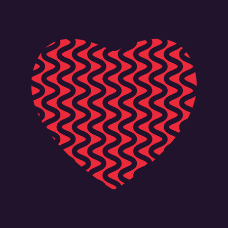 ZIGZAG pink hearts vector on dark background for valentines, Love anniversary concept, hearts elements, objects, symbols, Heart UI, UX and used in Love conceptのイラスト素材