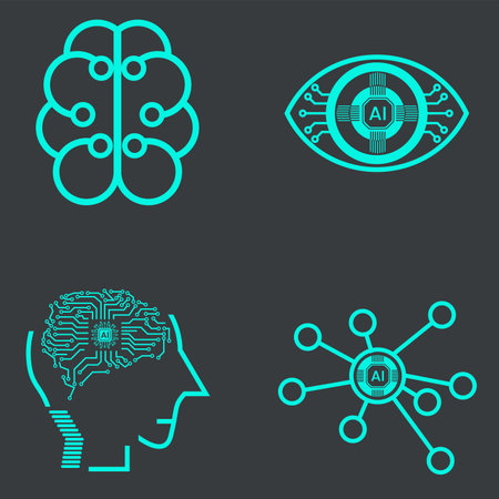 Collection of technology icons, such as robot, digital, vr, ai, cyber and  Vector Line Icons vector...