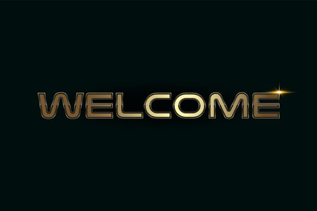 A Luxury Minimalist Modern Welcome text Sign in Vector template, and shiny gold optionand Premium welcome text designのイラスト素材