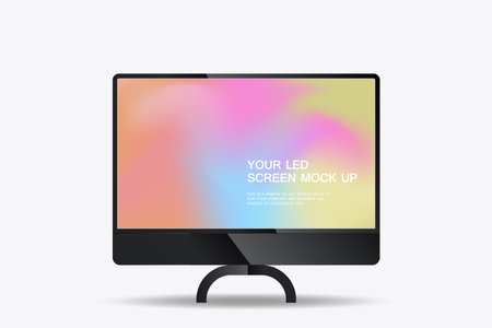 A modern LED screens mockup is versatile and can be used for various purposes, including digital signage, office displays, or home entertainment LED monitorのイラスト素材