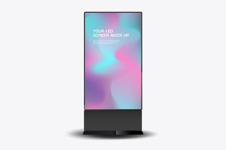 A LED screen mock-up features a bold, high-contrast design with displayed prominently. The minimalist layout ensures clarity and visibility vector, illustrationのイラスト素材