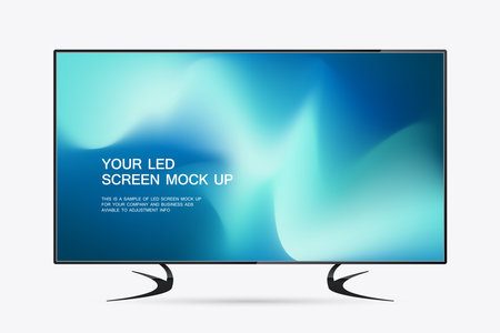 Flat screen TV with abstract background. Vector illustration for your designのイラスト素材