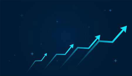 Highly quality dark blue background with a graph. Vector illustration.