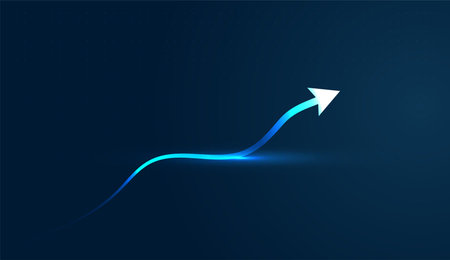 Streamlined arrows act as living Charts, visualizing the fluid movement of a successful Business...