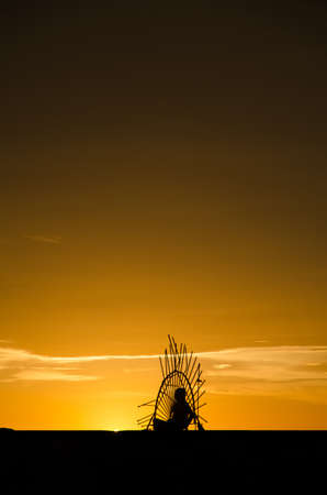 Trapped into the Golden Sunsetの写真素材