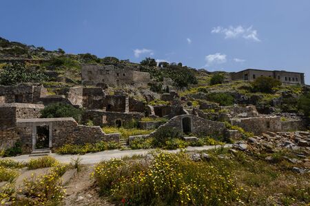 Ruins in Spinalonga island Creteの写真素材