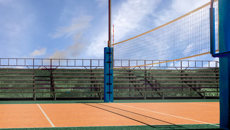 Empty volleyball arena 3d renderingの写真素材