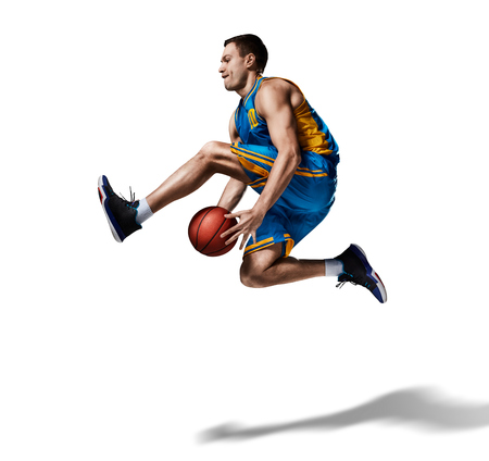 basketball playing making trick isolatedの写真素材