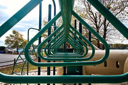 Childrens play ground equipment creates a feeling of tunnel vision.