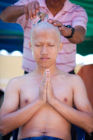 Monks ordination ceremony, Thailandの写真素材