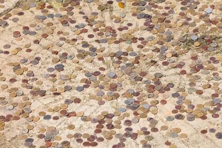 Many different old coinsの写真素材