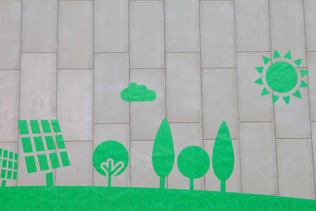 Wall for ecology conceptの写真素材