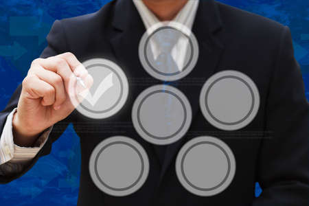 Businessman drawing empty circle diagramの写真素材