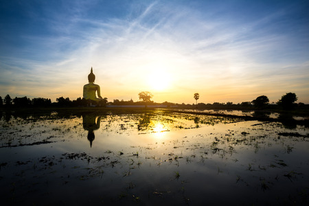 Great Buddha of Thailand Buddha statue at Wat Muang Ang Thong largest in the worldの写真素材