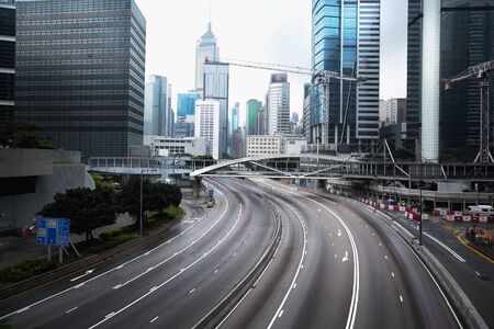 Empty street in modern city