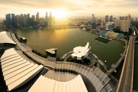 Marina bay at sunsetのeditorial素材