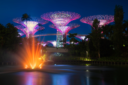 Supertree groove at garden by the bay, Singaporeのeditorial素材