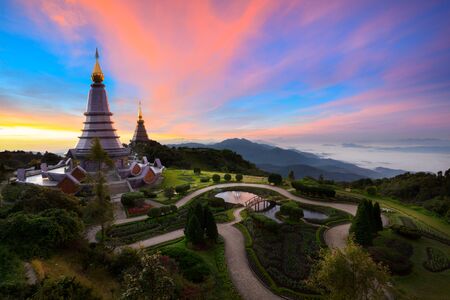 The Great Holy Relics Pagoda Nabhapolbhumisiri, Chiang mai, Thailandの写真素材
