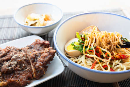 Chinese style spicy noodlesの写真素材