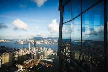 Hong Kong skyline view from Sky 100 observation deck, Hong Kong Chinaの写真素材