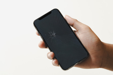 Smartphone with broken screen