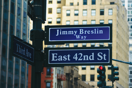 The intersection of nd street in New York city, USAの写真素材