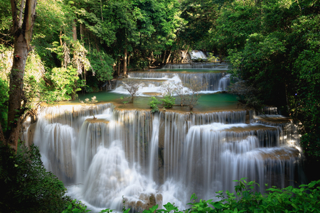 Huay Mae Kamin Thailand waterfall in Kanjanaburiの写真素材