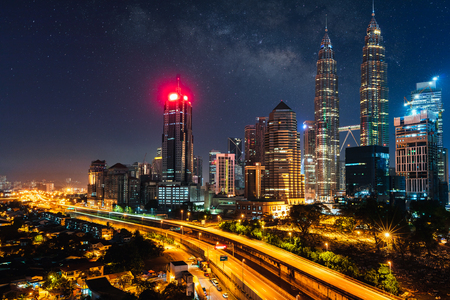 Kuala lumpur skyline in the morning, Malaysiaの写真素材