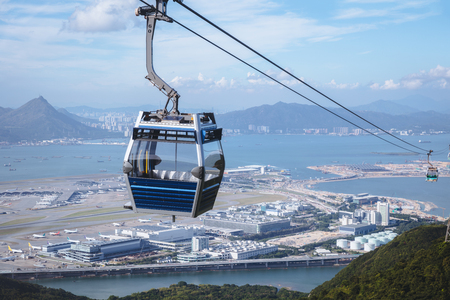 Cable car with airportの写真素材