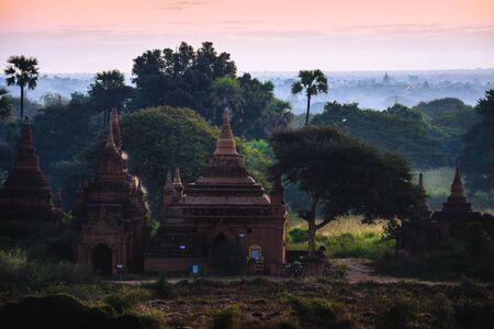 Pagodas and temples of Bagan, Mandalay Myanmarの写真素材