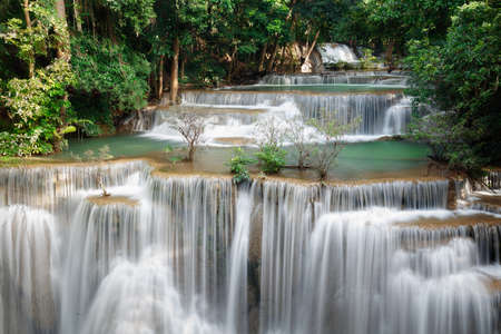 Huay Mae Kamin Thailand waterfall in Kanjanaburiの写真素材