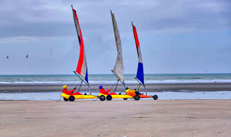 sand yachting on the opal coastの写真素材
