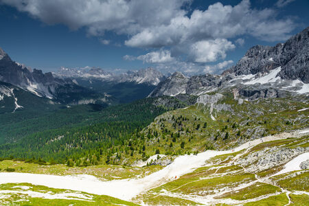 Cortina di A mpezzo skislopes and mountains at summertime の写真素材