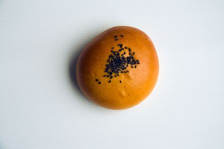 Red Bean Bun in White backgroundの写真素材