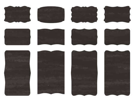 A simple classic frameset. Black watercolor texture.のイラスト素材